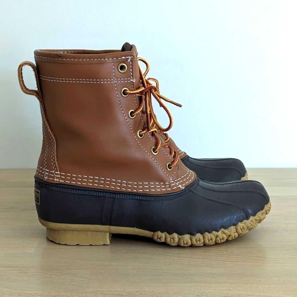 L.L. Bean Brown Leather Gore-Tex Waterproof Duck Boots Women's 8/9